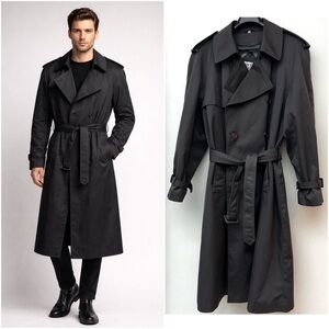 TIP TOP TAILORS | Vintage Charcoal Gray Fashionable Trench Coat